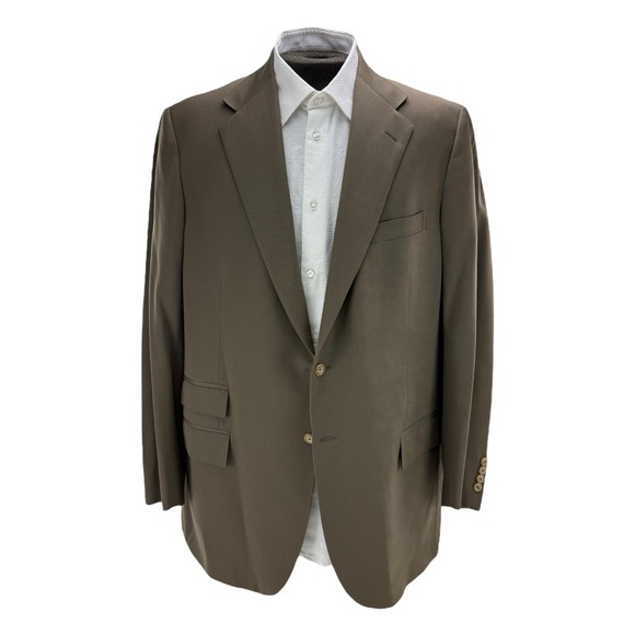 Polo Ralph Lauren Corneliani 46L Green Blue Label Virgin Wool 2-Button Blazer